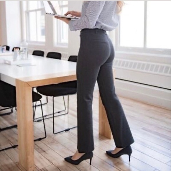 BetaBrand Small Dress Yoga Pants Gray Straight Leg Stretch Mid Rise Career - Picture 1 of 9